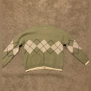 Green diamond pattern sweater